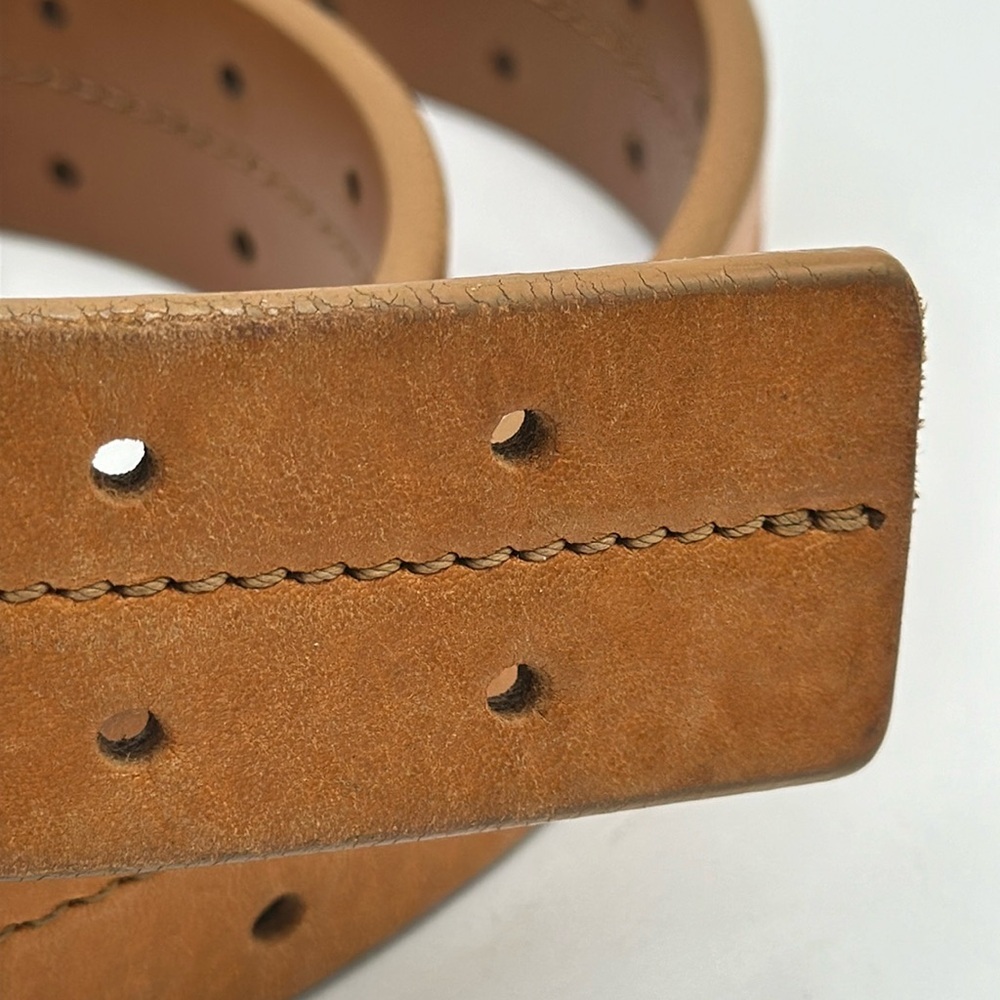 Shinola Detroit rare two-prong tan leather belt, size 42 - Picture 6 of 9